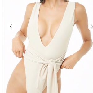 NWT Deep V one piece swimsuit Size S